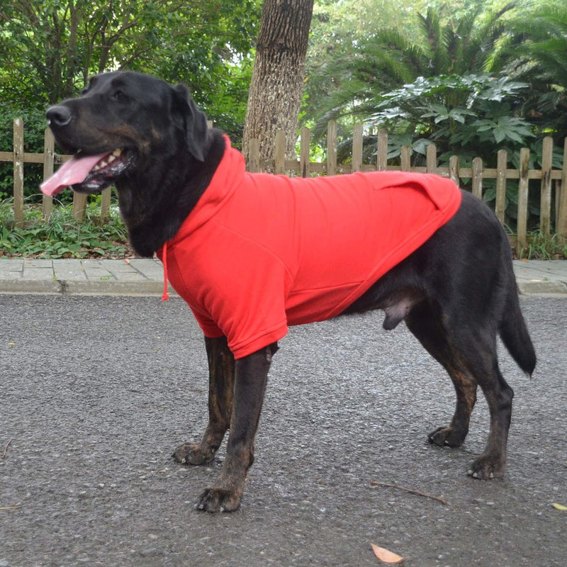 Lovelonglong Blank Basic Hoodie Sweatshirt for Dogs 100% Cotton Fits Small Medium Dachshund Large Dog Red 4XL 4XL (-80lbs) - PawsPlanet Australia