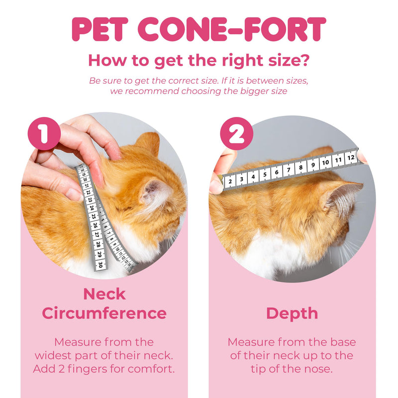 SunGrow Cat Cone Collar Soft Washable, Cat Recovery E Collar Sleep Cone After Surgery to Stop Licking, Pet Cone of Shame Alternatives, Scratch & Bite Proof Grooming Soft Cone for Easy Nail Cutting Pink Polka (S, 7.5-9" Neck) - PawsPlanet Australia