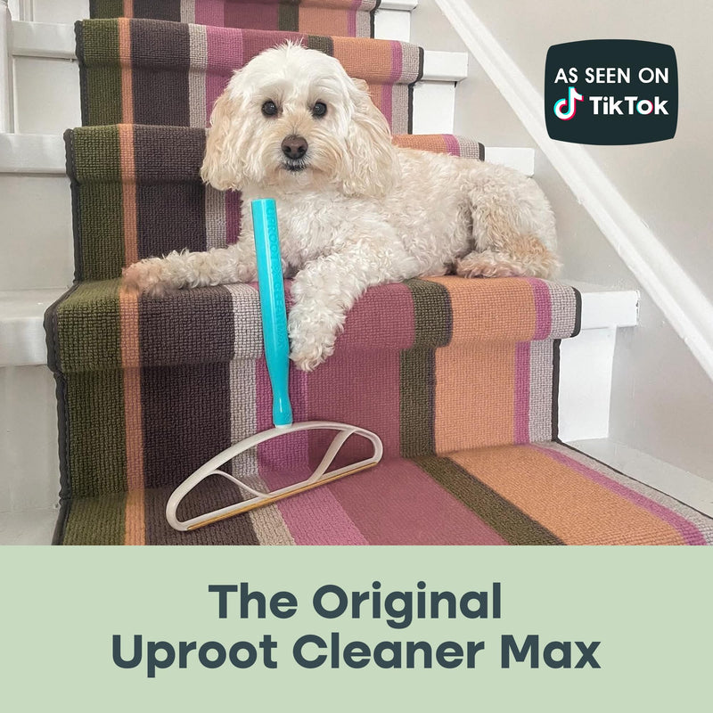 Uproot Cleaner Max Dog Hair Remover for Car & Carpet Rake for Pet Hair Removal - Like The Uproot Cleaner Pro Pet Hair Remover, but 2X Bigger & Faster - Easy Cat Hair Remover for Large Fabrics & Rugs - PawsPlanet Australia