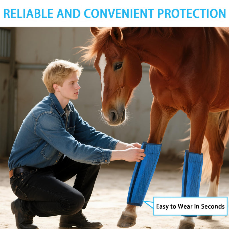Horse Fly Boot,Loose Fitting Fly Boots for Horses Set of 4,Leggings for Horse Design Protect Horses Legs No More Horsefly Nuisance Greatly&Reduce Stressful Stomping,Breathable/Universal