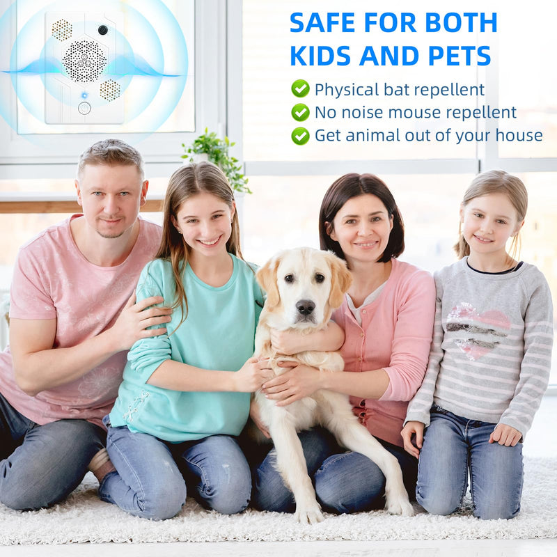2026 Upgraded Ultrasonic Bat Deterrent for Attic & Roof, Portable Rechargeable Bat Repellent for House Eaves, Safe Electronic Pest Control to Keep Bats Away from Porch & Indoor, 2 Pack - PawsPlanet Australia