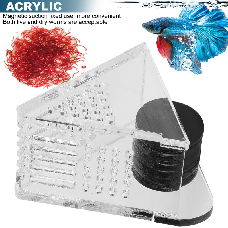 Aquarium Transparent Acrylic Feeding Container Fish Tank Cone Feeder with Magnetic Suction Fish‑Box Feeder for Aquarium Accessories - PawsPlanet Australia