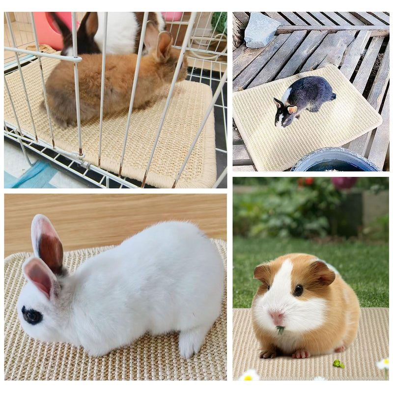 Bunny Scratching Pad for Rabbit: 2pcs Natural Sisal Mats for Small Animal,Claws & Teeth Care for Rabbit,Chew Toys for Grinding or Bedding for Sleeping Indoor