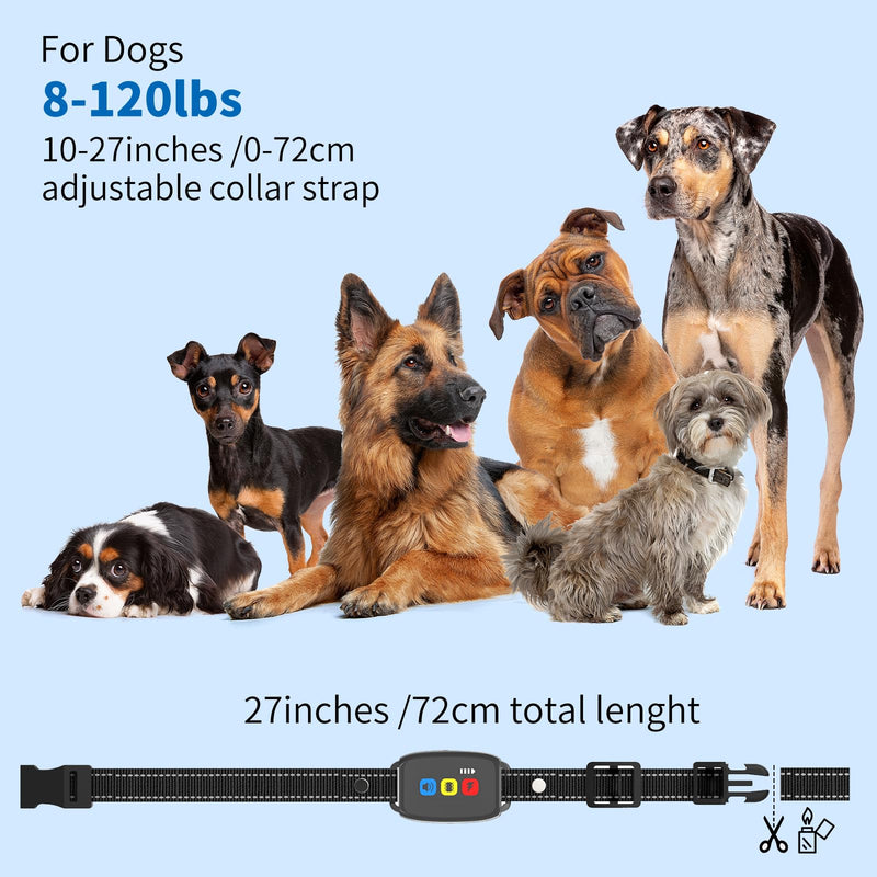 Dog Barking Collar, Smart Barking Collar for Small and Medium-Large Dogs 8-120lbs, Artificial Intelligence with Adjustable Beep Vibration Mode and Sensitivity, Automatic Anti-Barking Device for Dogs - PawsPlanet Australia