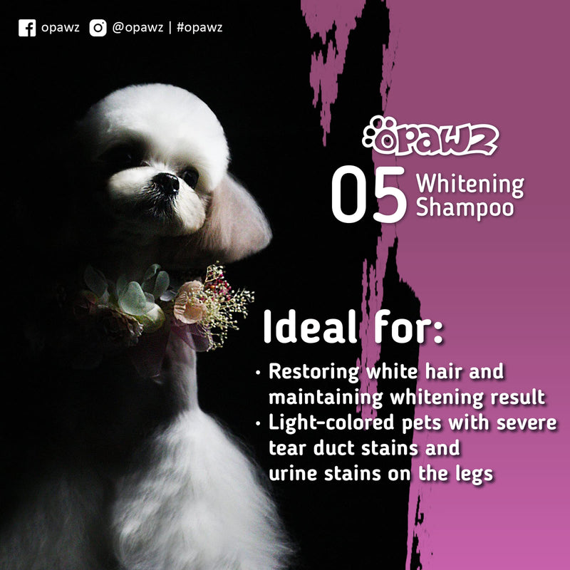 OPAWZ 05 Whitening Purple Shampoo for Dog and Cat, Safely Remove Yellow Stains, with No Bleach, Peroxide and Sulfate, Professional Groomers Recommended Product, 16.9 oz - PawsPlanet Australia