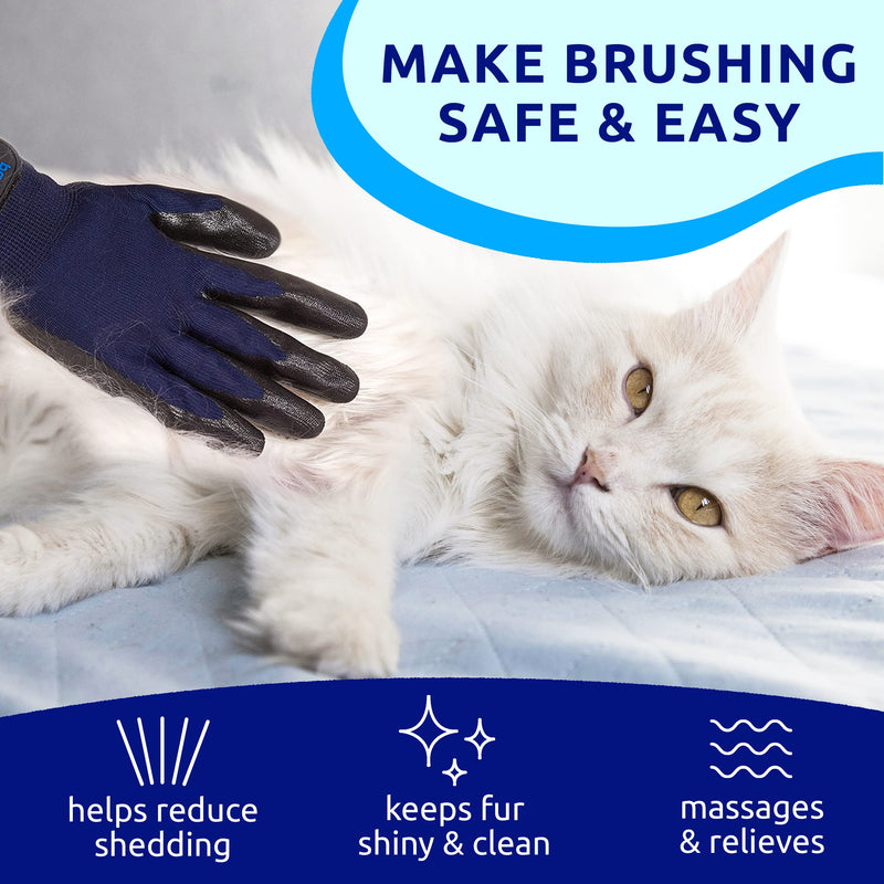 Pat Your Pet Grooming Gloves - Cat & Dog Hair Remover Glove for Deshedding Long and Short Fur - PawsPlanet Australia