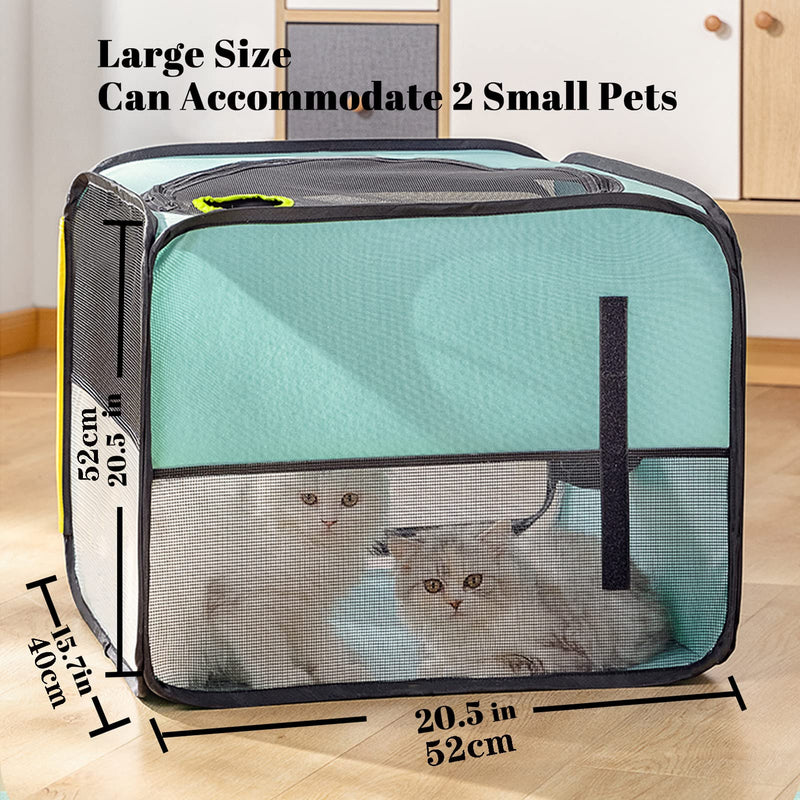 Pet Dog Cat Drying Box | Anti-Hair Flying | Portable Foldable Cat Drying Room | Drying Crate Cage for Small and Medium Dogs (Green) Turq - PawsPlanet Australia
