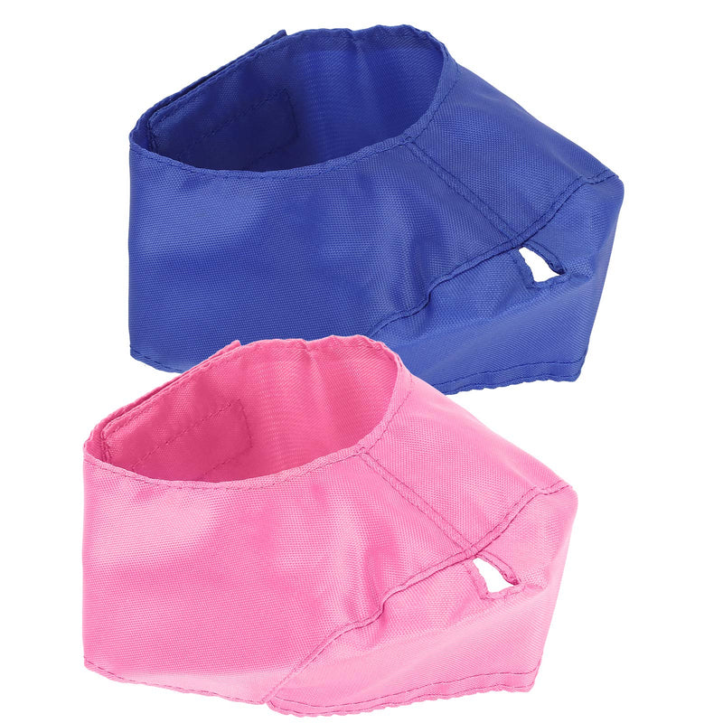 Sonew Cat Muzzle Cover, Breathable Nylon Pet Face Cover for Bathing and Grooming Supplies in Blue and Blue (L) Blue+Pink L