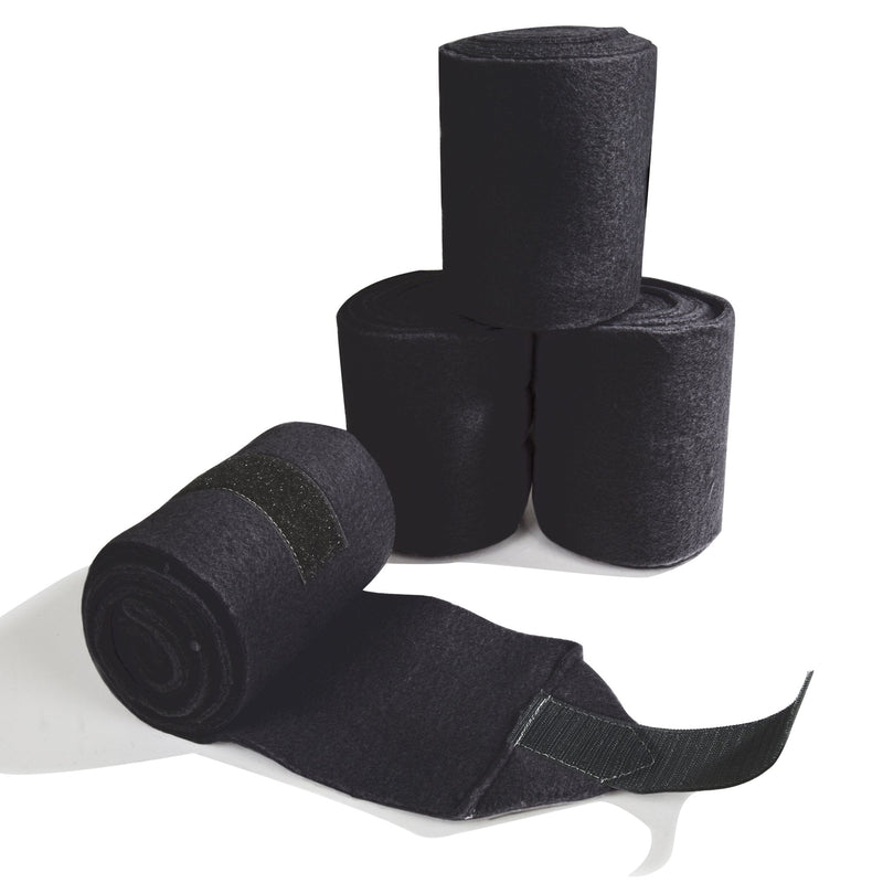 Intrepid International Polo Wraps for Horses Set of 4 Cotton Bandage Wrap, Horse Leg Wraps, Vet Wrap for Horses, Horse Size, Exercise Training Bandage Black - PawsPlanet Australia