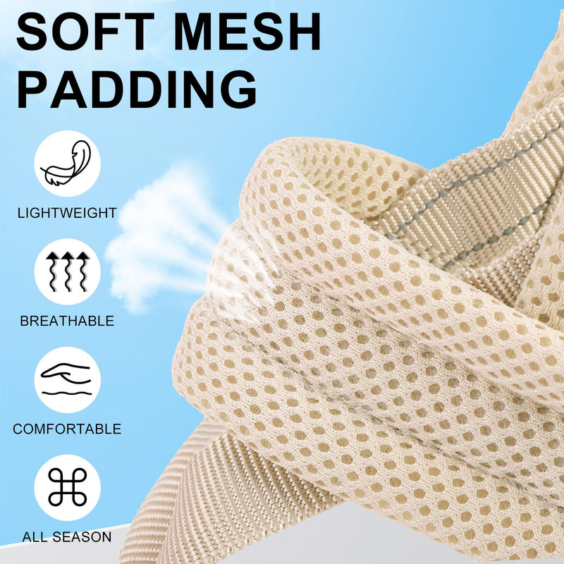 BEAUTYZOO Dog Harness for Small Dogs, No Pull Dog Harness and Leash Set, Soft Escape Proof Puppy Vest Harness with Handle, Reflective Lightweight Step in Harness for Girl Boy Dogs, Beige XS XS: Chest 15"-18" Beige_Mesh - PawsPlanet Australia