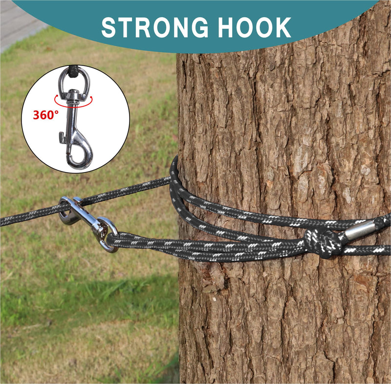 Reflective Cat Leash -30FT Cat Cable Out Escape Proof Walking Yard Long Durable Safe Leash Traning Play Outdoor for Puppies/Kittens/Small Animals(Black) 30FT Black - PawsPlanet Australia