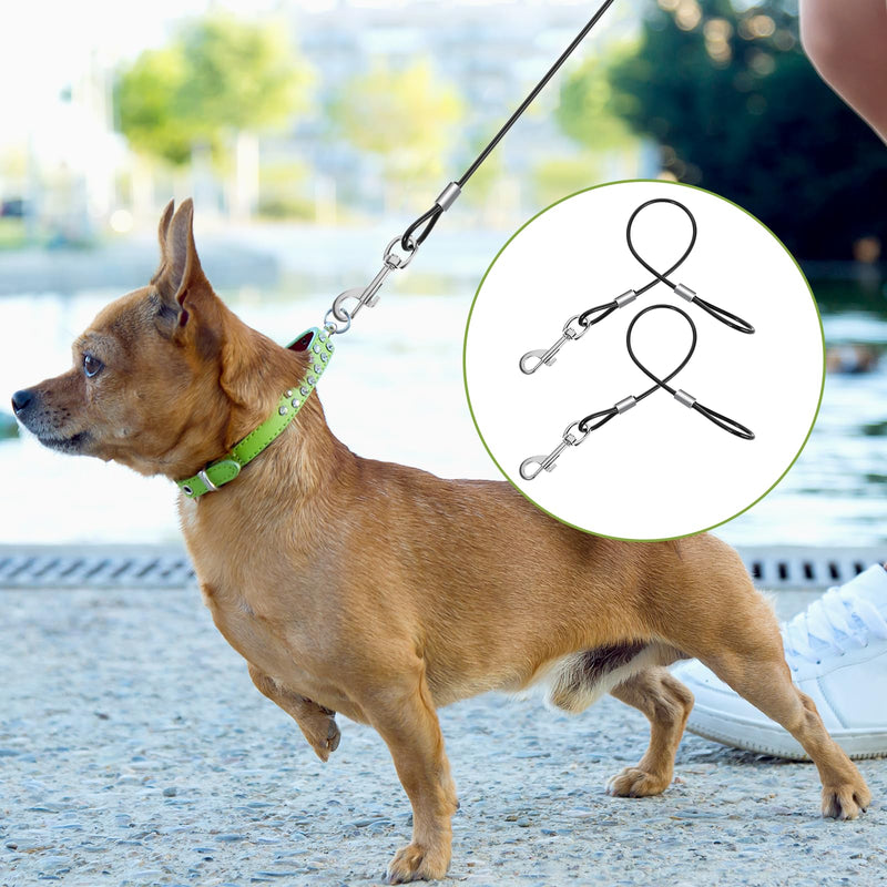 Xindojuz 2 PCS Chew Proof Dog Leash Extender for Training, Retractable Dog Leashes Heavy Duty for Small Dogs, No Tangle Multiple Two Dogs Leashes for Collars & Harnesses (Black, 15.75 Inch/40 cm) Black - PawsPlanet Australia