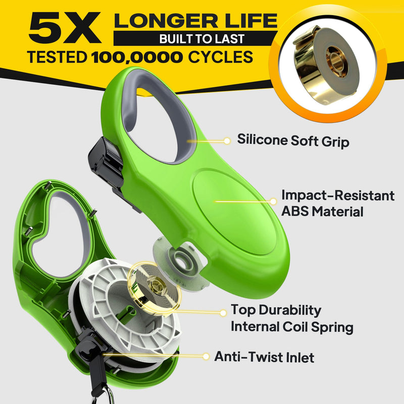 Fida Retractable Dog Leash, 16ft Heavy Duty Pet Walking Leash for Large Dog up to 110 lbs, Tangle Free. One-Hand Brake (Large, Green) - PawsPlanet Australia