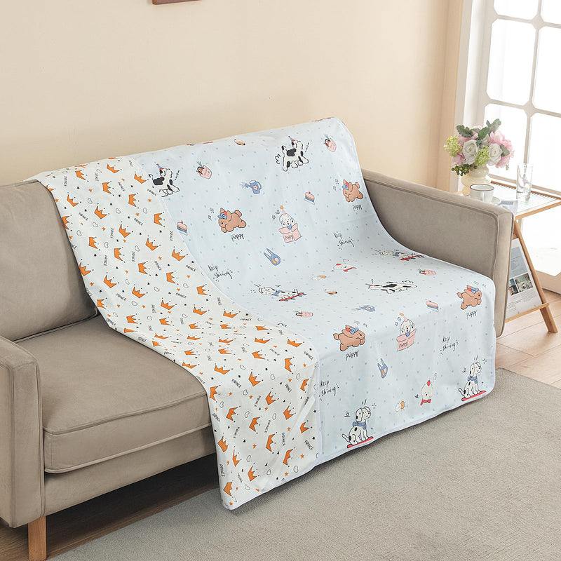 WenBags Waterproof Dog Bed Cover 60 * 80 Inches Throw Size,Pet Hair Resistant Reversible Couch Cover Mattress Protector,Leakproof Bed Liner/Sheet/Blanket for Adults Elderly Pets,Cute Dogs 60*80 Cute Dogs - PawsPlanet Australia