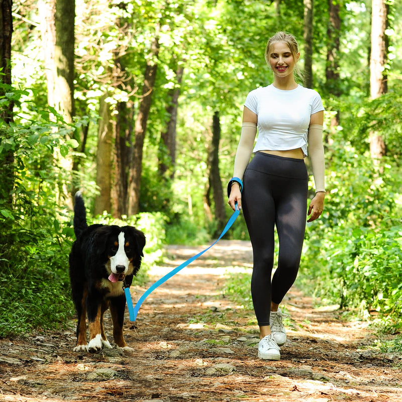 VIVAGLORY Dog Leash Dailyx Pet Leash with Soft Padded Handle for Training & Walking, Heavy Duty & Double Layer Nylon for Pet Puppy, 4ft x 1in, Lake Blue Leash (4 ft. x 1 in.) - PawsPlanet Australia