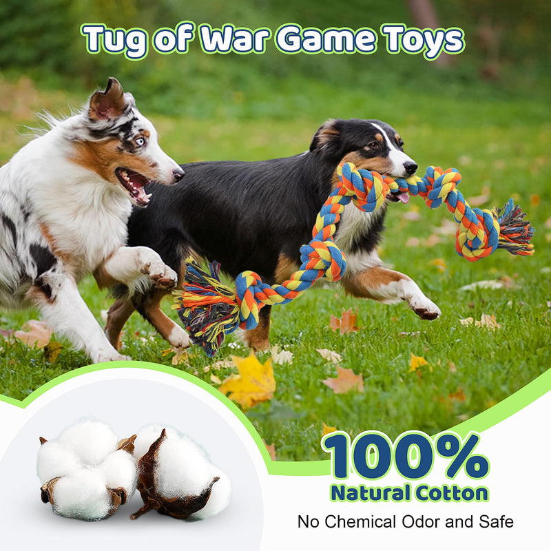 Large Dog Rope Toys for Aggressive Chewers, Dog Toys Set for Large and Medium Dogs, Tough Natural Cotton Puppy Chew Toy for Chewing, Tug Toy 9 Pack 9 Packs - PawsPlanet Australia