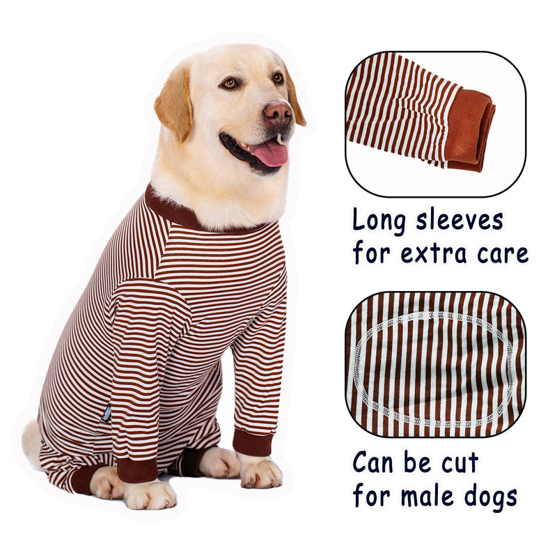 Dog Bodysuit Post Surgery Onesie with Zipper Full Body Pajamas Large Medium Dogs Shedding Suit Surgical Suit for Dogs Female/Male Dog Surgery Suit Recovery Suit After Spay XL Coffee