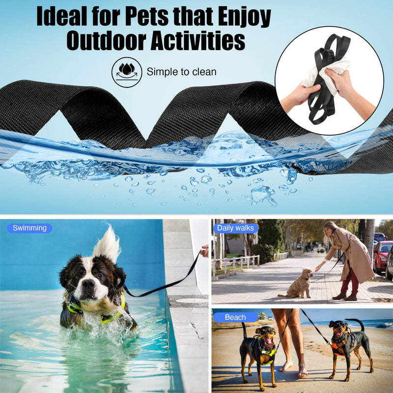 Nylon Dog Training Leash, Traction Rope, 9 Feet Long, 1 Inch Wide, for Small, Medium and Large Dogs, Heavy Duty Dog Lead for Walking, Running, and Training Black - PawsPlanet Australia
