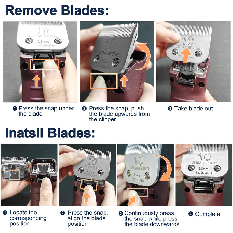 10# Clipper Blades Pet Grooming Clipper Replacement Blades Detachable Blade Compatible with andis/wahl/Oster Dog Clippers 10# - PawsPlanet Australia