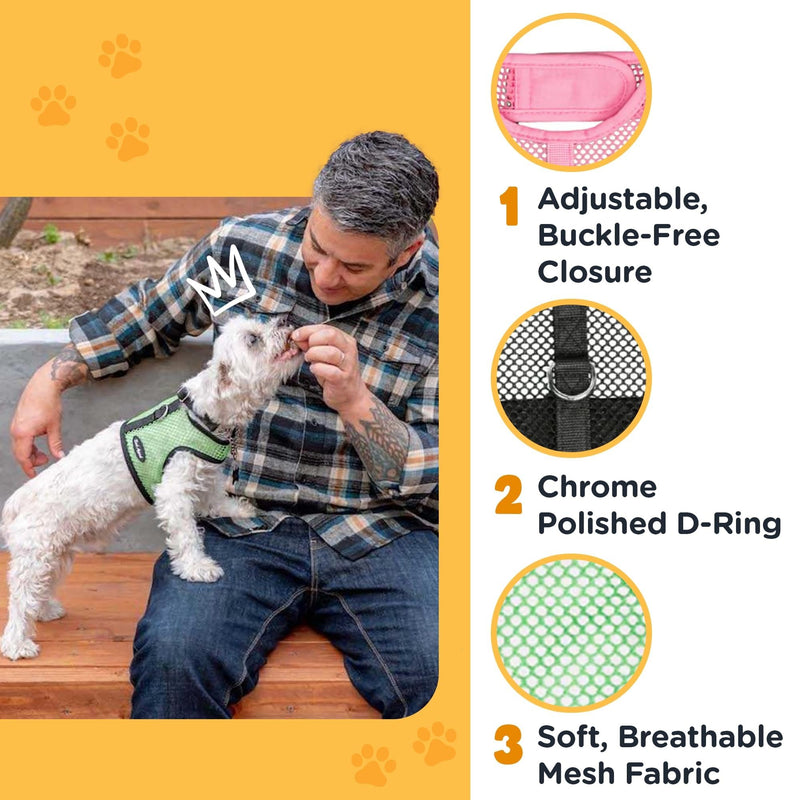 Bark Appeal Red Netted Mesh Wrap N Go Dog Harness for Small-Medium Pets – Soft Netted Mesh Vest Harness for Dogs, Puppies, Kittens & Cats – Easy Buckle-Free Design for a Comfortable Fit – Small - PawsPlanet Australia