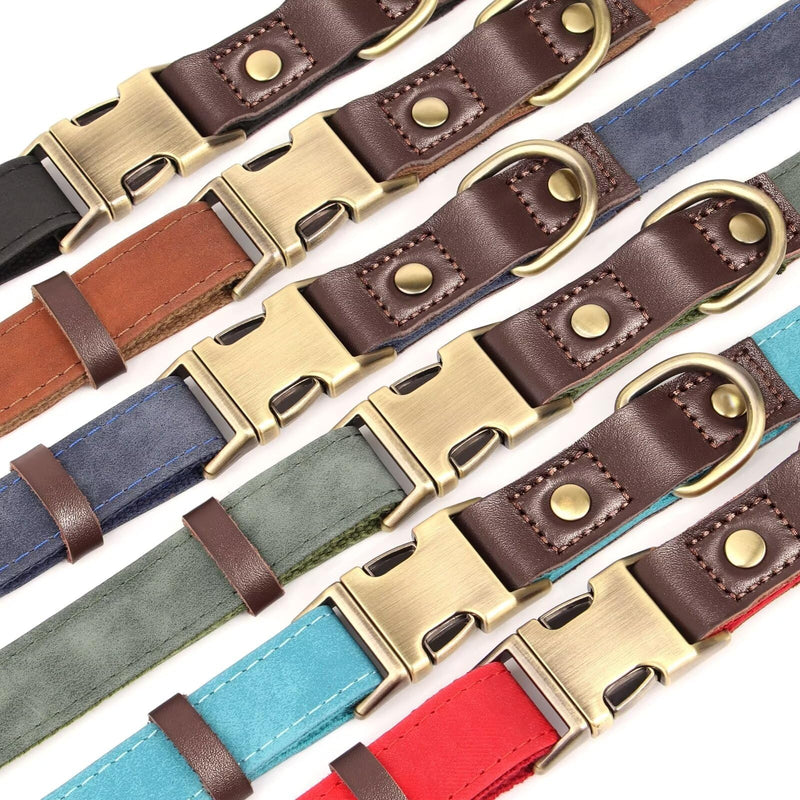 Didog Soft PU Leather Dog Collars for Small Dogs,Classic Adjustable Dog Collars with Quick Release Metal Buckle,Easy Clean and Comfortable with Nylon Lining,Green,S Neck 11-15" S: Neck 11-15", Width 0.6" Green