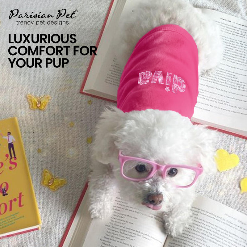 Parisian Pet Diva Dog Shirt – 100% Cotton Shirts for Large Dogs – Pink Sleeveless Soft Puppy Clothes – Lightweight and Breathable Dog Outfit – Summer Pet Apparel - Stretchable Tshirts for Dogs 3XL - PawsPlanet Australia