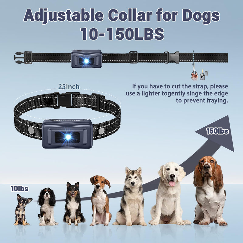 Shock Collar for Dogs - 4265ft Waterproof Training Collar with Flashing Light for Small Medium Large Dogs with Rechargeable Remote, Beep (1-8), Vibration(1-16), Safe Shock(1-99) (Black) Black - PawsPlanet Australia