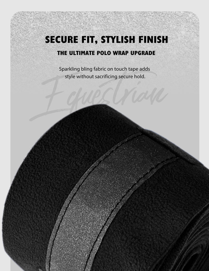 Harrison Howard Horse Polo Wraps Upgrade with Bling Leg Wraps for Horses 4-Pack Fleece Leg Wraps Stable Supplies Black M - PawsPlanet Australia