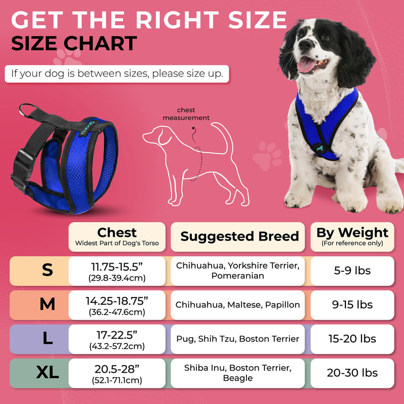 Gooby Choke Free Comfort X Soft Dog Harness, Large, Blue Large Chest (14-19") - PawsPlanet Australia