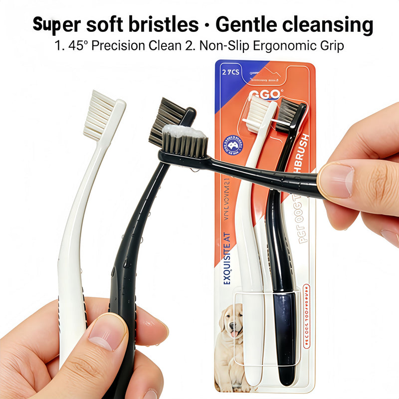 CGO Angled Soft Bristle Dog Toothbrush for Large Breeds – Ergonomic Curved Handle, Deep Cleaning for Medium & Large Dogs’ Teeth & Gum Line – Not for Puppies or Small Breeds