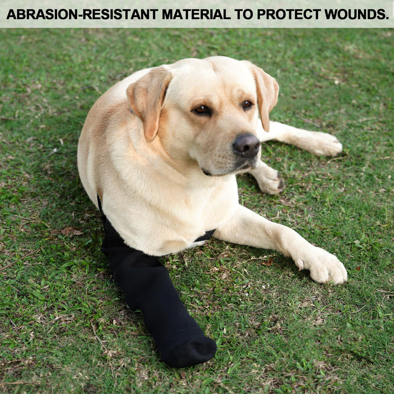 Dog Recovery Socks - Waterproof Paw Protectors with Non-Slip Sole | Post-Surgery Boots for Wound Protection | Anti-Licking Sleeves for Dogs (Black, L_Left) Black - PawsPlanet Australia
