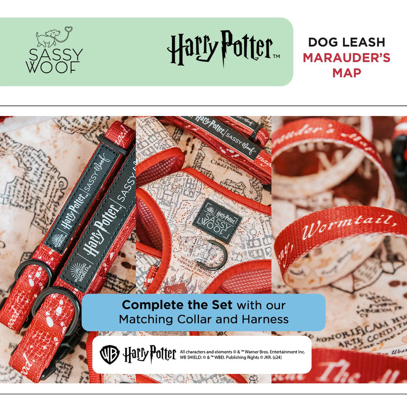Sassy Woof Harry Potter™ Marauder's Map Dog Leash 60-Inch with Neoprene Padded Handle - Comfortable, Durable, and Stylish for Small to Large Dogs - Officially Licensed - PawsPlanet Australia