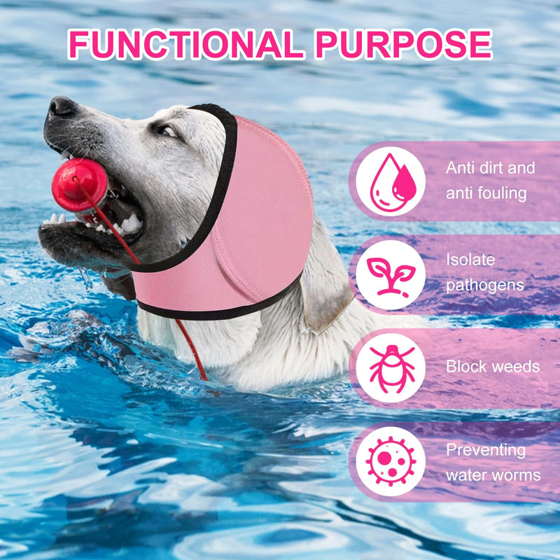 Dog Swim Ear Covers,Swimming Waterproof Dog Ear Caps,Dog Ear Muffs Noise Protection,Waterproof Adjustable Cat Ear Shower Wrap,Pet Ear Covers for Anxiety Relief,Swimming,Grooming,S S