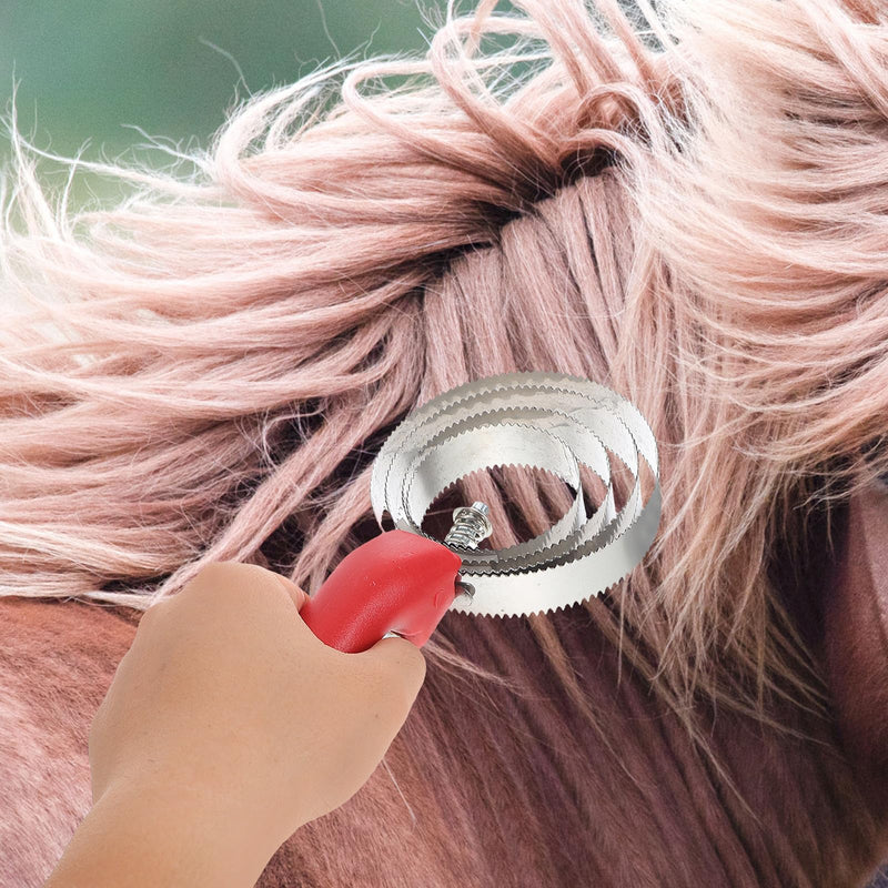 ibasenice Stainless Steel Horse Grooming Brush with Comfortable Handle Versatile Dehairing Comb for Farm Animals Like Horses and Sheep for Coat Care