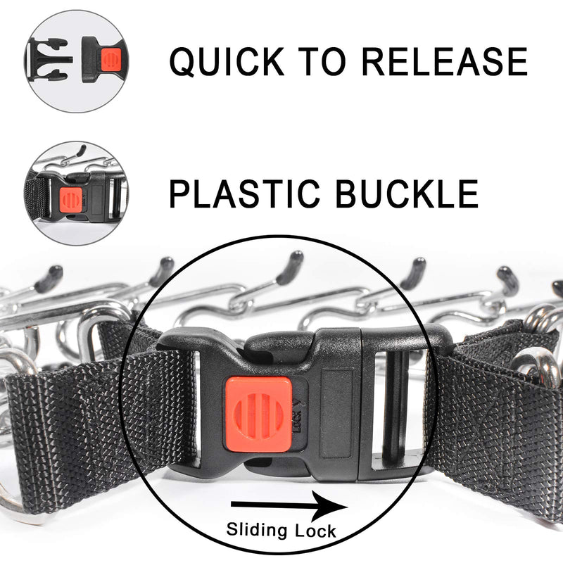 Dog Prong Collar, Dog Choke Pinch Training Collar, Adjustable Stainless Steel Links with Comfort Rubber Tips, Quick Release Snap Buckle for Medium Large Dogs (Packed with 8 Extra Tips) L(Neck:18''-20''-- Weight: around 70 lbs) Silver - PawsPlanet Australia