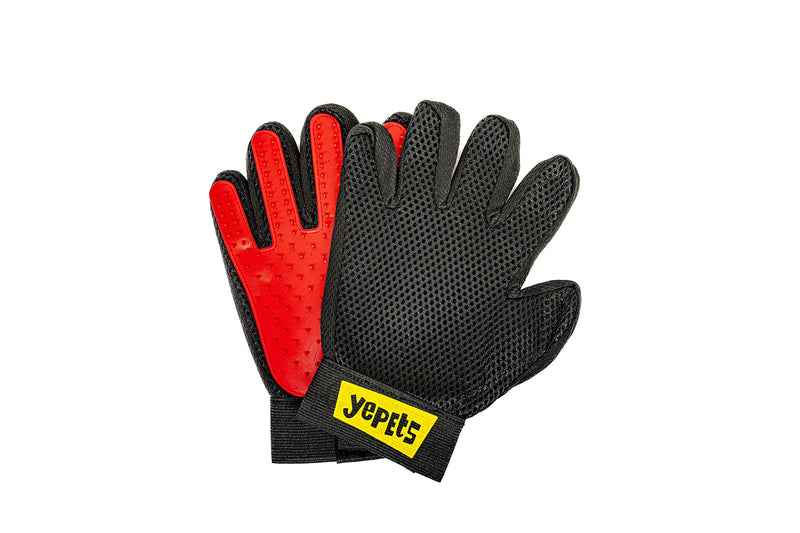 PAIR of Low-Cost Pet Grooming Gloves - Superior Care for Your Furry Friends. Ideal for Grooming, Deshedding, Bathing & Massaging Your Dogs & Cats with Long/Short/Curly Fur - RED - PawsPlanet Australia