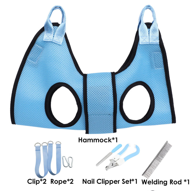 Dog Grooming Hammock, Helpful Hammock for Nail Trim, Restraint Sling for Nail Clipping, Grooming Hammock for Dog Pet to Nail Trimming (Light Blue, L) Light Blue - PawsPlanet Australia