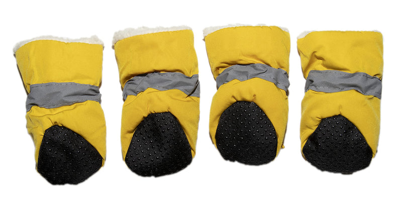 Cute Soft Anti-Slip Walking Shoes for Dog, Winter Thicken Fleece Drawstring Booties for Cats, Pets Socks for Indoor, Floor Label 1: Recommend Weight: 1.1-2.2 lbs (0.5-1kg) Yellow