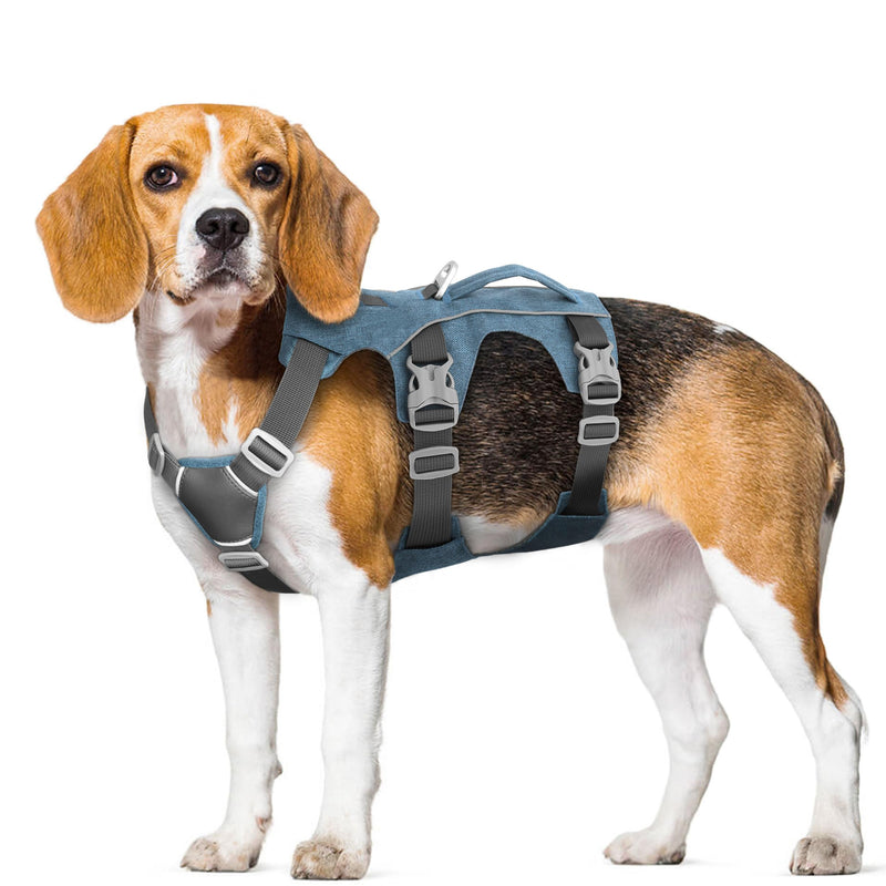 Escape Proof Dog Harness with Handle - Reflective No Pull Dog Vest, Lightweight Full Body Pet Harness Adjustable for Small Dogs Walking,Training(Blue,Chest:14-22") XS: Chest 14-22", Fit 8-12 lbs Blue