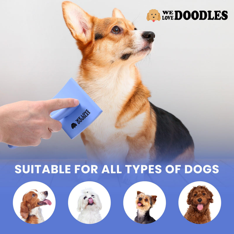 We Love Doodles Pet Dematting Comb and Curved Grooming Slicker Brush Bundle - Deshedding Undercoat Rake, Comb for Detangling Thinning and Shedding, Slicker Brush for All Hair Types - PawsPlanet Australia
