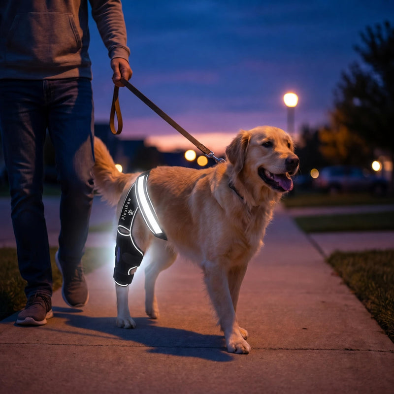 Dog Knee Brace – Rear Leg Support with Freezable Gel Pack, Removable Stabilizer Rods, Reflective Straps, for ACL/CCL Injury, Arthritis & Post-Surgery Recovery (Large)