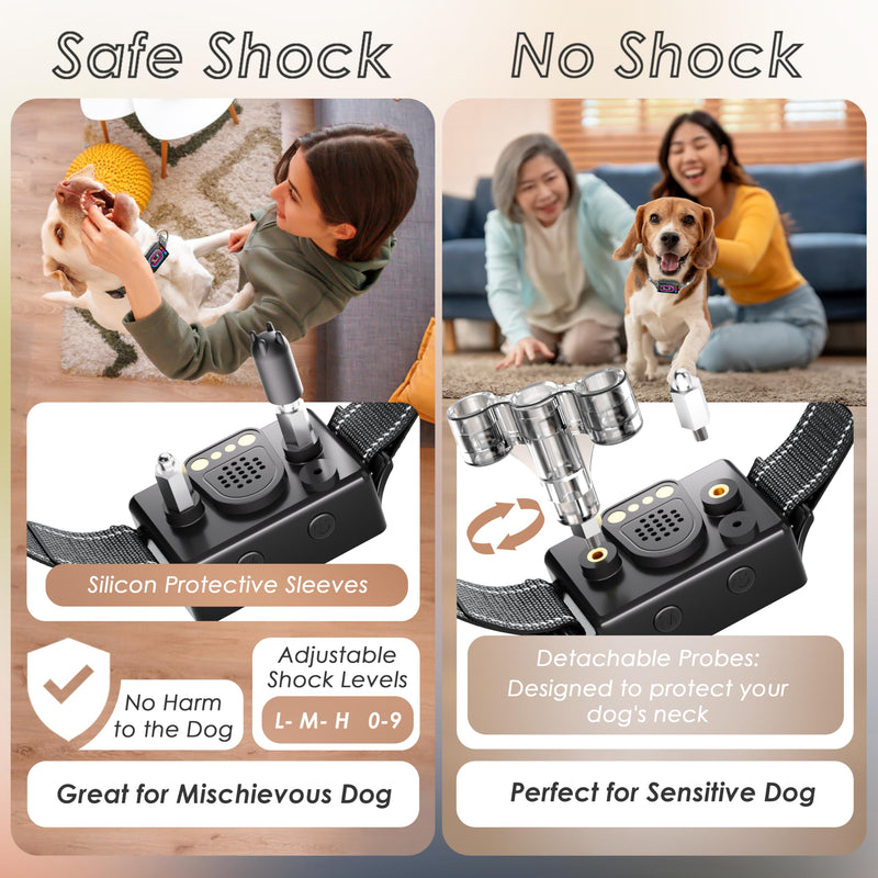 Dog Bark Collar 2 Pack, Smart Bark Collars for Dogs 5–130 lbs, Upgraded Anti Bark Training Collar with Beep, Vibration & Shock, 9 Sensitivity Levels, 5 Training Modes, Rechargeable & IPX7 Waterproof - PawsPlanet Australia