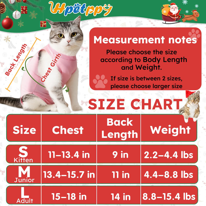 Cat Recovery Suit for Spay Abdominal Wounds, Kitten Onesie Bodysuit for Cats After Surgery, Cat Surgery Recovery Suit Female Cone of Shame Alternative for Cats Anti Licking (Pink,M) Pink Medium - PawsPlanet Australia
