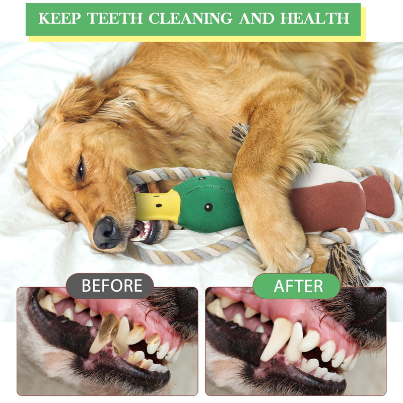 Lesmeet Upgraded Duck Dog Toys for Aggressive Chewers Puppy Toys with Crinkle Paper and Squeaker, Interactive Tug of War Dog Toy for Small, Medium, and Large Breeds Brown - PawsPlanet Australia