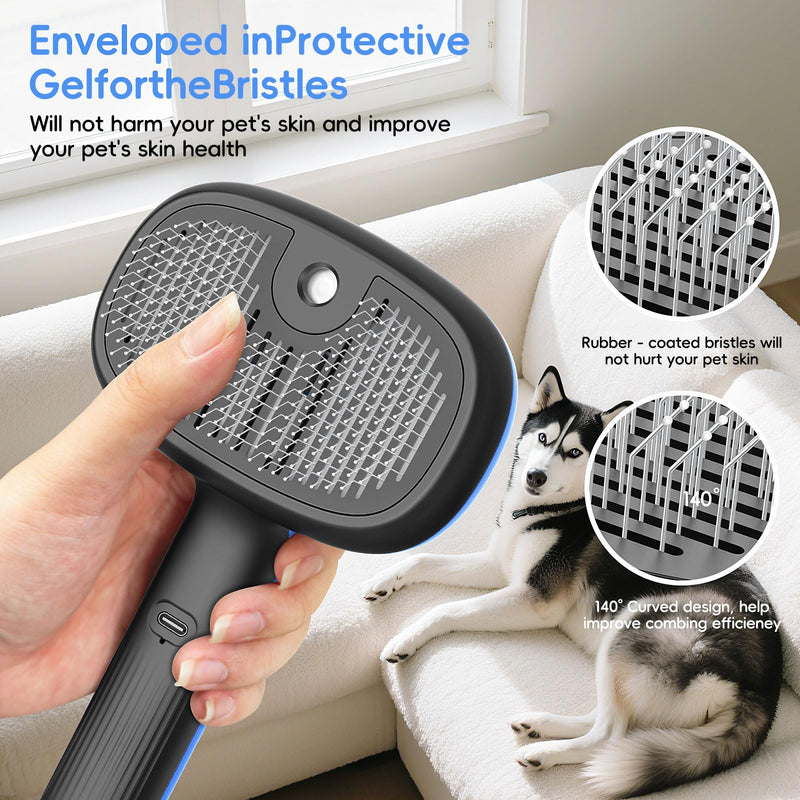 Cat Steam Brush for Shedding and Grooming,Pet Spray Hair Removal Comb,Deshedding Dog Brush for Short and Long Haired Dogs,Cat Brushes for Indoor Cats. - PawsPlanet Australia