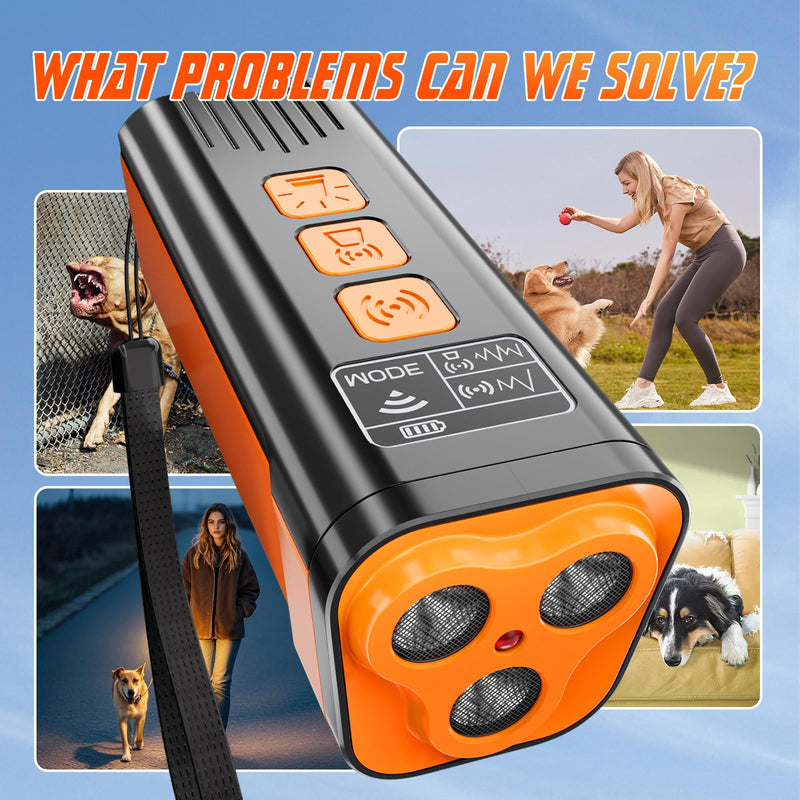 Dog Bark Deterrent Device, 3X Anti Barking Device for Dogs, 4 Training Modes 50 FT Range Indoors Outdoors Behavior Correct Safe Rechargeable Compact Bark Control for Dogs with Flashlight