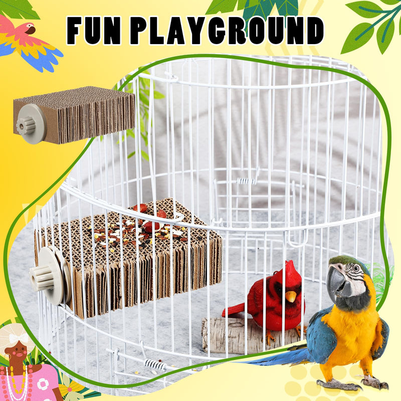 Skyygemm 3 Pcs Bird Chew Toys Parrot Perch Cardboard Platform for Cage Bird Paw Grinding Stand Parrot Cage Playground Exercise Toys for Macaws Small Parakeets Budgies Conure Cockatiel (Small) - PawsPlanet Australia