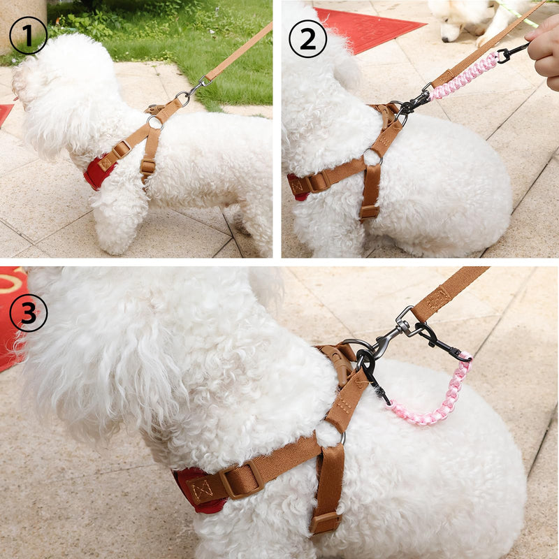 2 PCS Dog Collar Safety Clips, Backup Clip Connector, Prong Collar, Dual Clasps Rotating Buckle for Small and Medium Dogs (Pink) Pink Cord - PawsPlanet Australia