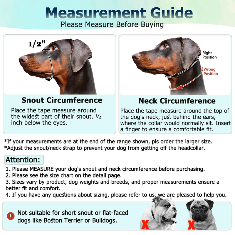 BARKLESS Muzzle Leash for Heavy Pullers, No Pull Stylish Head Halter for Small and Medium Aggressive Dogs, Gentle Dog Face Harness Stops Pet Pulling and Choking on Walks, Adjustable Head Collar Red M (Snout Cir: 9½"-11”) - PawsPlanet Australia