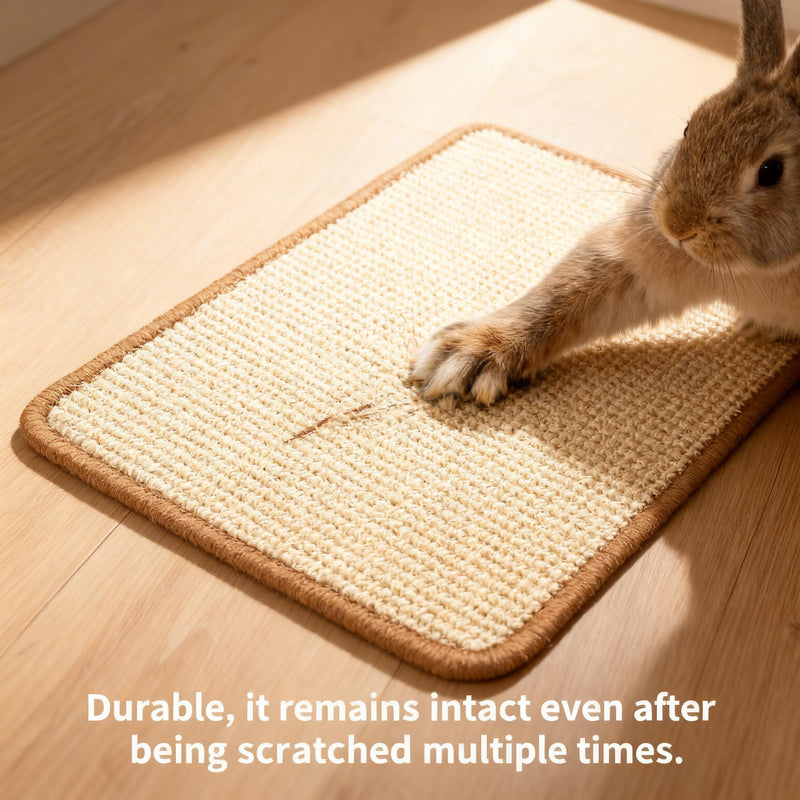 2 Pack Rabbit Scratching Mats with 8 Pcs Rug Grips, 15.7x23.6 Inch Sisal Bunny Scratch Pads for Cages, Claw & Teeth Care, Bedding for Biting, Sleeping & Resting - for Guinea Pigs & Small Pets - PawsPlanet Australia